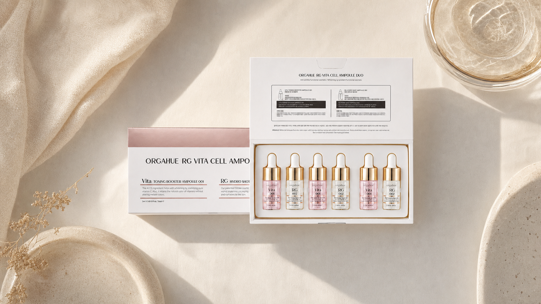 Beauty Power Orgahue RG Vita Cell EGF Ampoule Duo for layering after Skin Detox