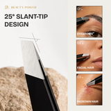 Professional Ultra Precision Slant Eyebrow Tweezers Black