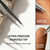 Beauty Power Ultra Precision Slant & Point Eyebrow Tweezers Set with Case - Gray