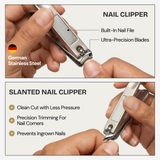 Manicure Set 7 in 1 with Gray Leather Case