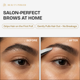 Beauty Power Ultra Precision Slant & Point Eyebrow Tweezers Set with Case - Gray