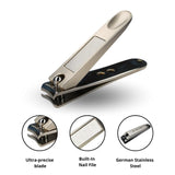Nail Clippers Set 3 in 1 in Black PU Leather Travel Case