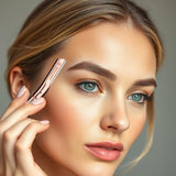 Eyebrow Razor with 6 Blades & Travel Case Rose Gold