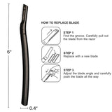 Eyebrow Razor with 6 Blades & Travel Case Black