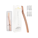 Eyebrow Razor with 6 Blades & Travel Case Rose Gold