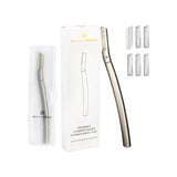 Eyebrow Razor with 6 Blades & Travel Case Silver
