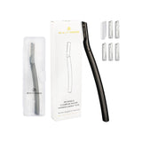 Eyebrow Razor with 6 Blades & Travel Case Black