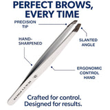Professional Precision Slant Eyebrow Tweezers - White