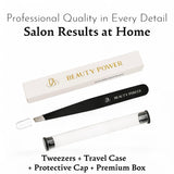 Professional Precision Slant Eyebrow Tweezers - Black