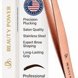 [AMAZON SALE - LAST CHANCE - WHILE SUPPLIES LAST] Precision Slant Eyebrow Tweezers - Rose Gold