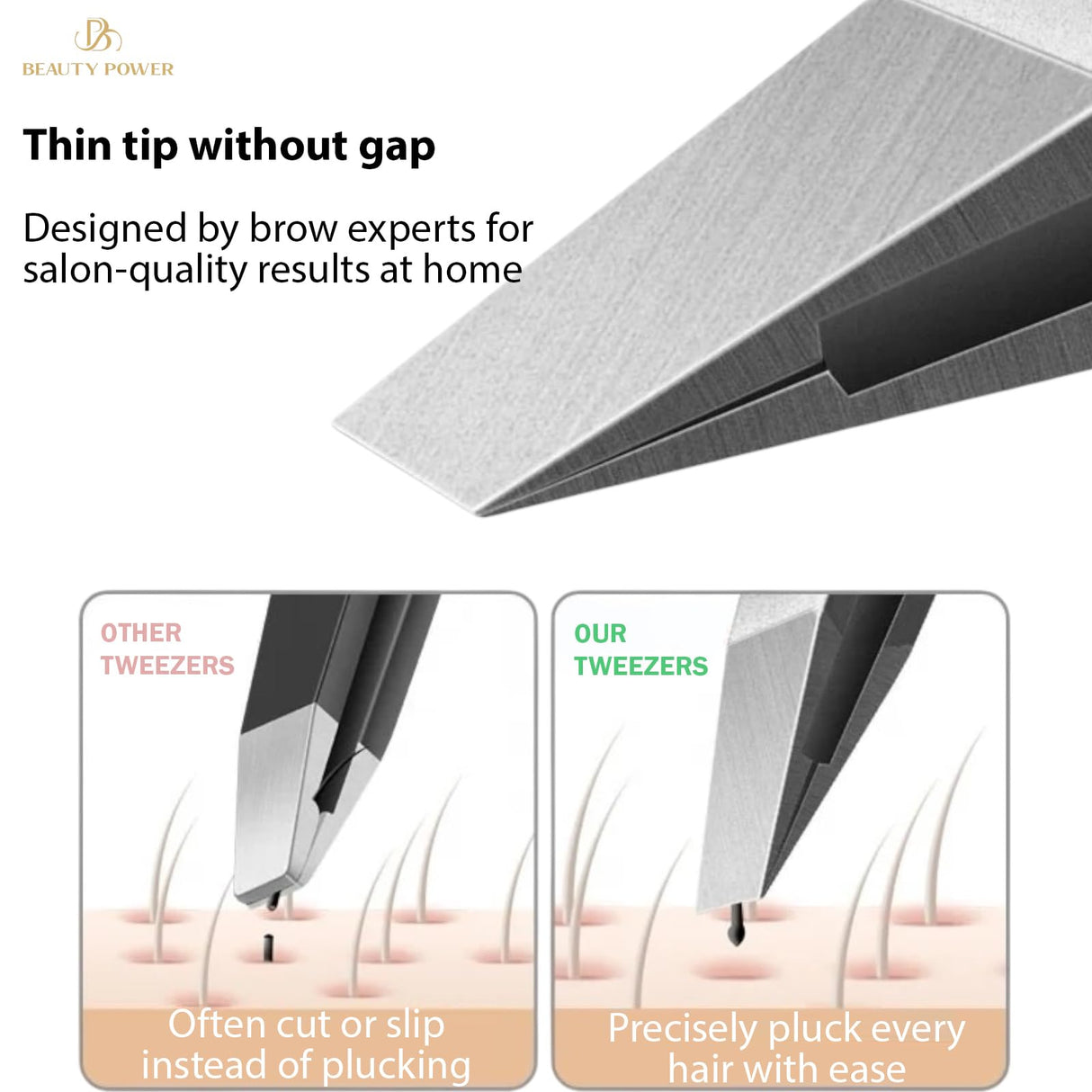 Professional Ultra Precision Slant Eyebrow Tweezers Pink