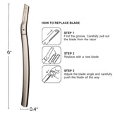 Eyebrow Razor with 6 Blades & Travel Case Silver