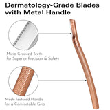 Eyebrow Razor with 6 Blades & Travel Case Rose Gold