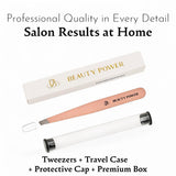 Professional Precision Slant Eyebrow Tweezers - Rose Gold