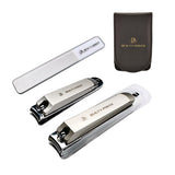 Nail Clippers Set 3 in 1 in Black PU Leather Travel Case