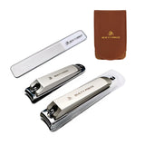 Nail Clippers Set 3 in 1 in Brown PU Leather Travel Case