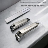 Nail Clippers Set 3 in 1 in Black PU Leather Travel Case