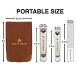 Nail Clippers Set 3 in 1 in Brown PU Leather Travel Case