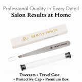 Professional Precision Slant Eyebrow Tweezers - Gray