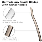 Eyebrow Razor with 6 Blades & Travel Case Silver