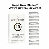Eyebrow Razor with 6 Blades & Travel Case Silver