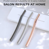 Eyebrow Razor with 6 Blades & Travel Case Silver