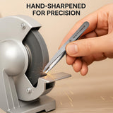 Professional Ultra Precision Tweezers Set – Slant & Point Eyebrow Tweezers with Silver Travel Case