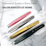Professional Ultra Precision Slant Eyebrow Tweezers Pink