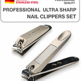 Nail Clippers Set 3 in 1 in Black PU Leather Travel Case