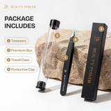 Professional Ultra Precision Slant Eyebrow Tweezers Black