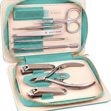 Beauty Power 9-in-1 Manicure and Pedicure Set - Blue PU Leather Case