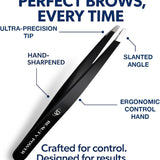 Professional Ultra Precision Slant Eyebrow Tweezers - Set of 3