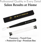 Professional Ultra Precision Slant Eyebrow Tweezers Black