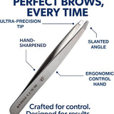 Professional Ultra Precision Slant Eyebrow Tweezers Gray