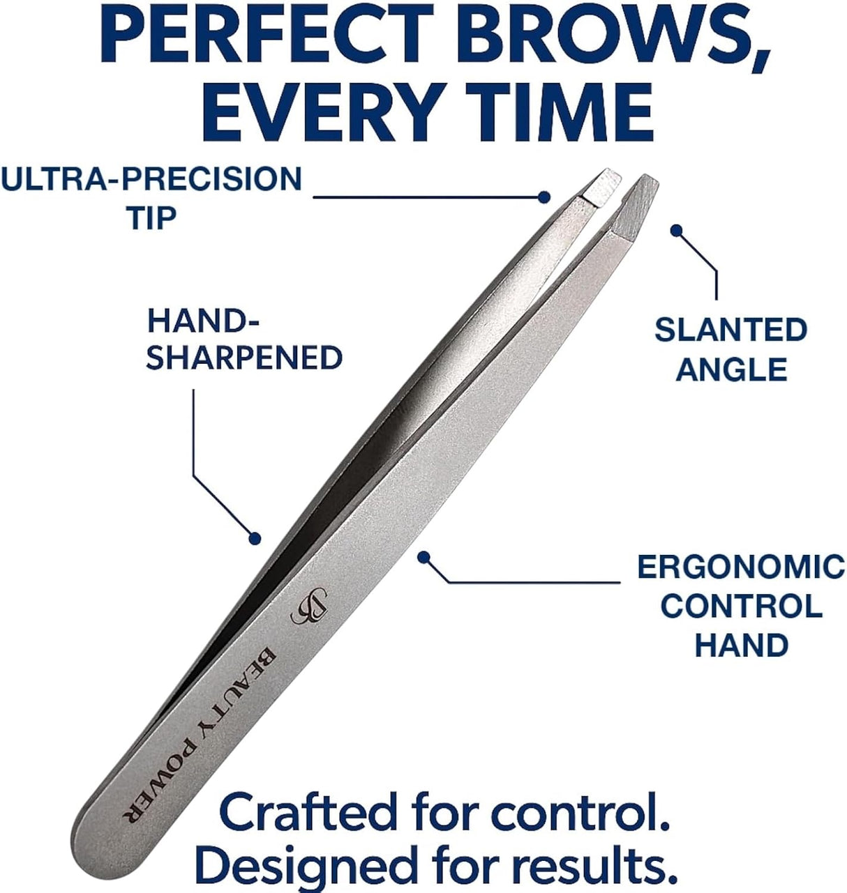 Professional Ultra Precision Slant Eyebrow Tweezers Gray
