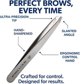 Professional Ultra Precision Slant Eyebrow Tweezers Gray