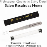 Professional Ultra Precision Slant Eyebrow Tweezers Gray