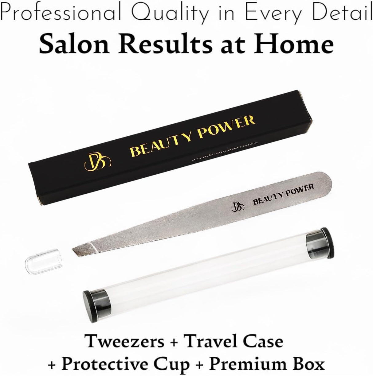 Professional Ultra Precision Slant Eyebrow Tweezers Gray
