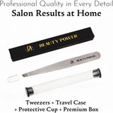 Professional Ultra Precision Slant Eyebrow Tweezers Gray
