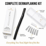 Beauty Power Eyebrow Razor with 6 Blades and Travel Case - Black