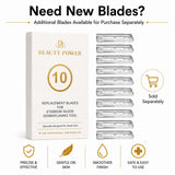 Beauty Power Eyebrow Razor with 6 Blades and Travel Case - Black