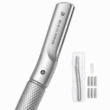 Beauty Power Eyebrow Razor with 6 Blades and Travel Case - Silver