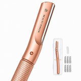 Beauty Power Eyebrow Razor with 6 Blades and Travel Case - Rose Gold