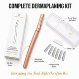Beauty Power Eyebrow Razor with 6 Blades and Travel Case - Rose Gold