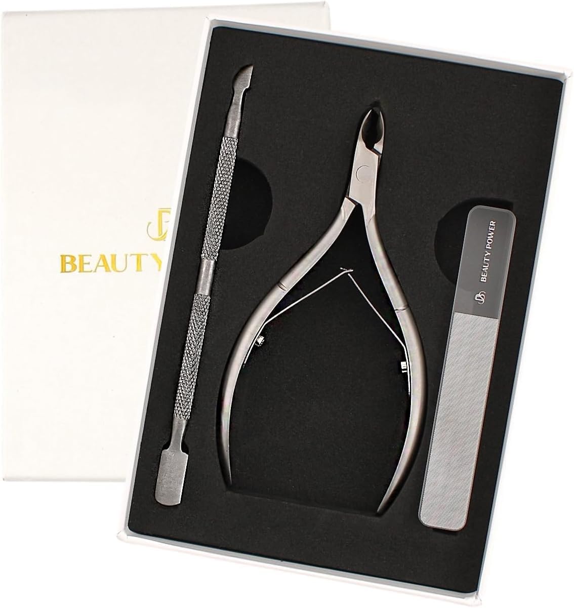 Professional Nail Care Set - Cuticle Nipper & Cuticle Pusher & Nono Nail File