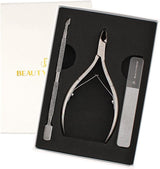 Professional Nail Care Set - Cuticle Nipper & Cuticle Pusher & Nono Nail File