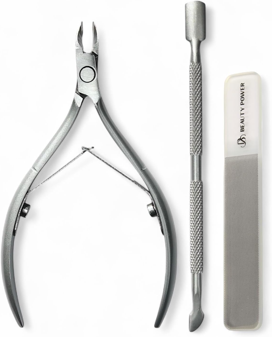 Professional Nail Care Set - Cuticle Nipper & Cuticle Pusher & Nono Nail File