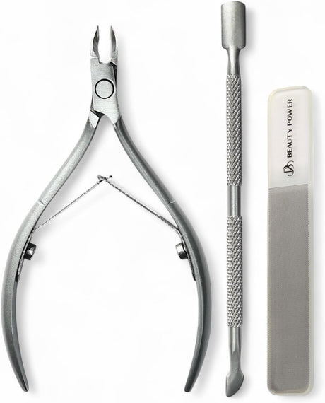 Professional Nail Care Set - Cuticle Nipper & Cuticle Pusher & Nono Nail File