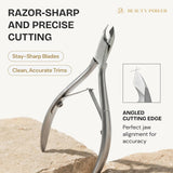 Beauty Power Nail Care Set 3-in-1 - Cuticle Nipper, Pusher & Glass File