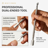 Beauty Power Nail Care Set 3-in-1 - Cuticle Nipper, Pusher & Glass File
